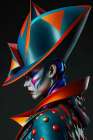 Woman in futuristic fashion clothes. AI Generated. Art Print
